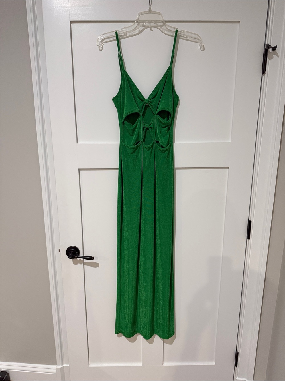 12th Tribe Emerald Green Cutout Slip Maxi Dress